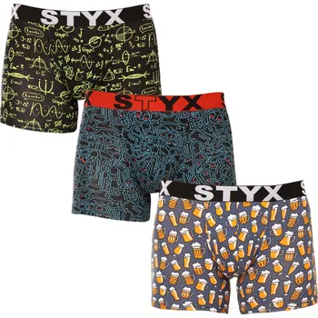 Boxerky 3PACK pánské boxerky Styx long art sportovní guma vícebarevné (3U12672) S Možnost vrácení zboží ZDARMA do 120 dnů!