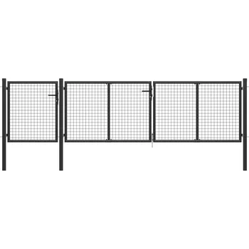 brána vidaXL Marketos Zahradní brána ocelová 400 x 100 cm antracitová