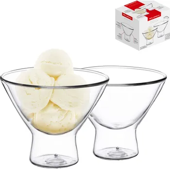 Sklenice Florina Malachit skleněné termo poháry na zmrzlinu a dezerty 300 ml 2 ks