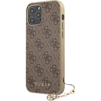 Notebook Guess 4G Charms Zadní Kryt pro iPhone 12 Pro Max 6.7 Brown