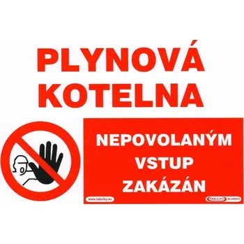 Plynová kotelna-Nepov.vstup zak.210x146mm - samolepka