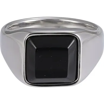 Prsten Free Style Pánský prsten s onyxem chirurgická ocel RSS1036ST Velikost: 65