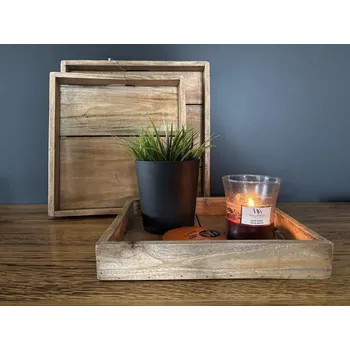 Dřevěný dekorační podnos z mangového dřeva Velikost: Střední