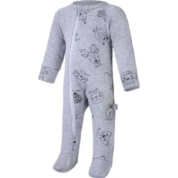 Kojenecký overall LITTLE ANGEL overal SMYK DR TISK OUTLAST vel.68 Šedý Melír Šedý Melír Zvířátka