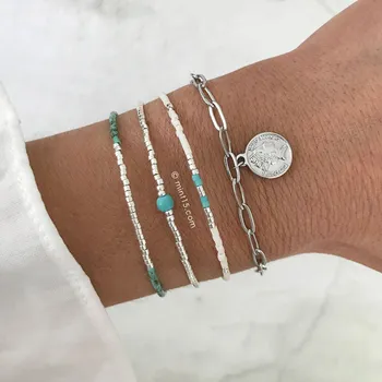 Náramek Mint15 Set náramků Turquoise Chic Silver