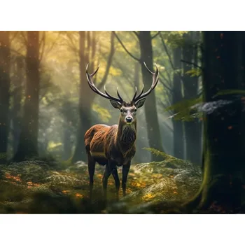 Obraz Foto obraz na plátně - Jelen na bílém pozadí - P/4030/1048