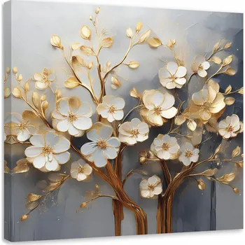 Obraz Obraz na plátně , Abstraktní zlatá Magnolie 60x60