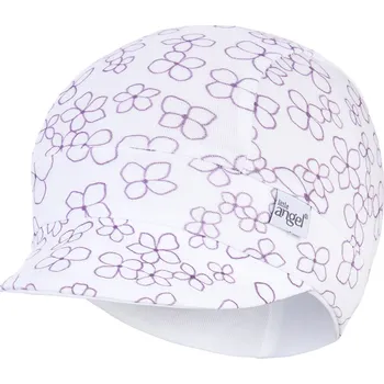 Módní doplněk Little Angel kšiltovka tenká TISK Outlast® - bílá kytičky Velikost: 2 | 39-41 cm