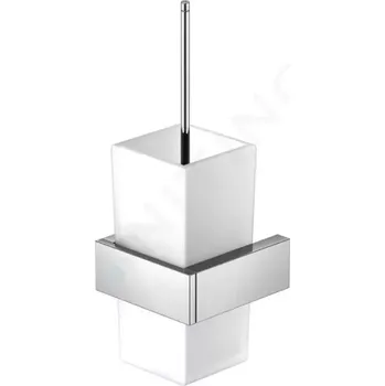 WC štětka Steinberg 460 WC štětka nástěnná s držákem, bílé sklo/chrom, 460 2903