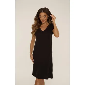 Dámská noční košile De Lafense noční košile 816 Hazel - čená, S (Luxusní noční košile dámská)