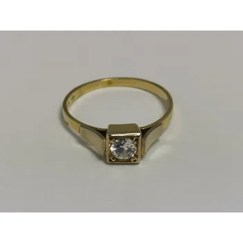 Prsten Zlatý dámský prsten s bílým zirkonem