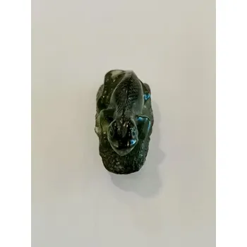 Drahý kámen Vltavínová glyptika ještěrka