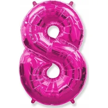 Balónek Fóliový balónek ČÍSLICE 8 RŮŽOVÝ FUCHSIOVÝ XXL LUX