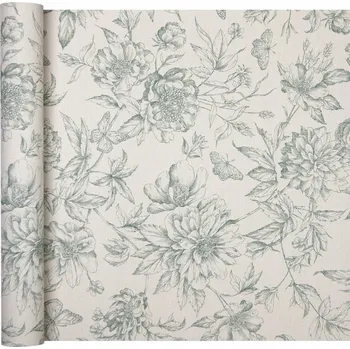 Tapeta Vliesová tapeta s květinovým vzorem ve vintage stylu, zelená