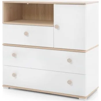 Komoda MB Komoda Vicki bílá, dub biscuit