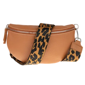Kabelka NovaKabelka.cz Kožená italská crossbody kabelka Reni Grande Camel s přídavným popruhem