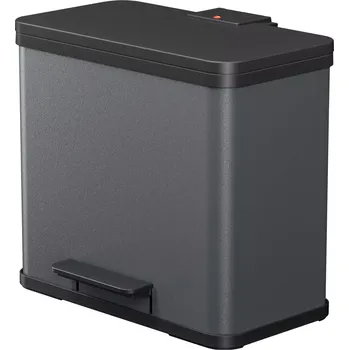 Odpadkový koš Koš na tříděný odpad Hailo Eco duo L 2x14 litrů Tmavě šedý matný