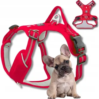Postroj pro psa POSTROJE GUARD pro psa ADVENTURE, silné, nastavitelné, pohodlné, PREMIUM, červené S