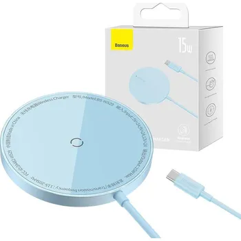 Baseus Magnetická bezdrátová nabíječka Simple Mini 3 15W (modrá)