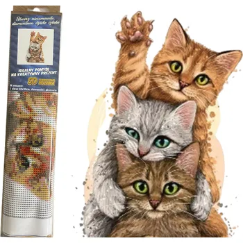 Diamantové malování Diamantové malování - Tři kočky 30 x 40 cm