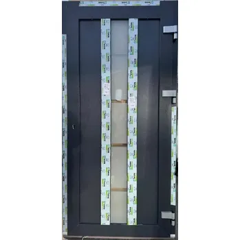 Vchodové dveře SOFT vchodové plastové dveře HAVANA OTEVÍRAT VEN! antracit/bílá 98x200 cm (jednokřídlé plastové dveře 98x200 cm, vč. rámu , OTEVÍRAT VEN)