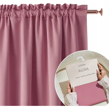 Obraz Hotový závěs do obývacího pokoje 140x250 Aura na pásce žabky tunel indická růže