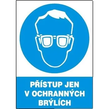 Přístup jen v ochraných brýlích 210x297mm - plast