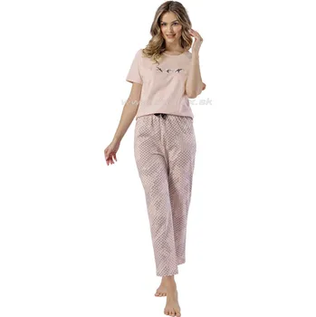 Dámské noční prádlo LEVEZA (M-Max) Dámské pyžamo Rozalia1558 Barva: 1-púdrova, Velikost: XL