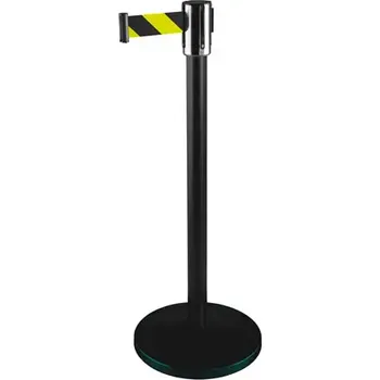 Plotový sloupek HAPPY END Zahrazovací sloupek 2,7 m, černá – černá / žlutá, BASIC - CV 713.16