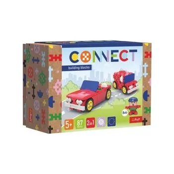 Stavebnice Stavebnice Connect 2v1 kabriolet/dodávka plast 87 dílků v krabici 19x13,5x9cm