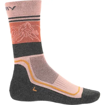 Dámské ponožky Dámské sportovní ponožky Viking Boosocks pink/grey 38-41
