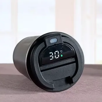 Termoska Termohrnek s LCD displejem AG369B (Černý kvalitní velký termohrnek s LCD displejem, objem 450ml, výborná izolace)