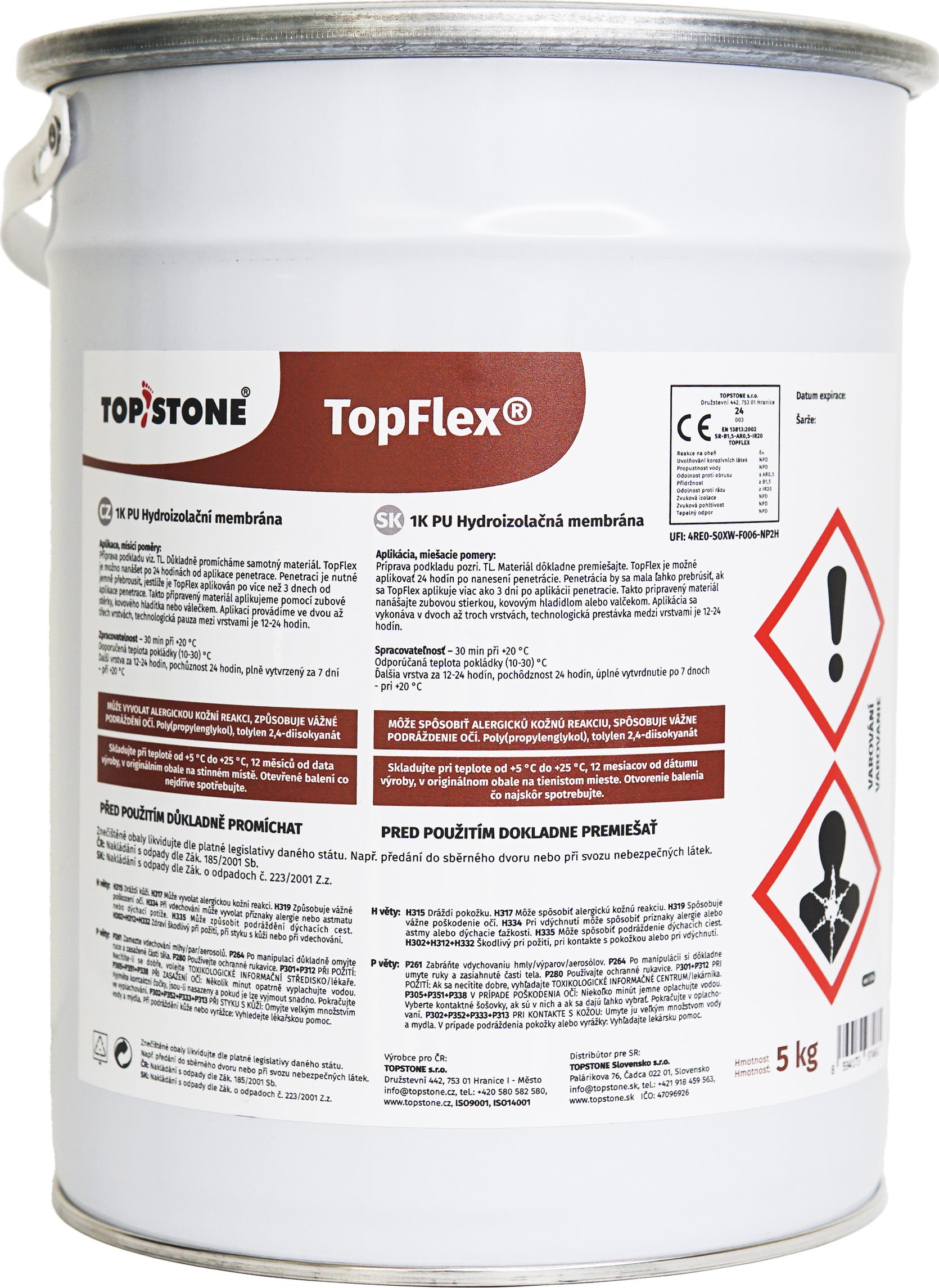 TopFlex - tekutá jednosložková polyuretanová hydroizolace (balení 5 kg)