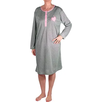 Body Elenka dámská noční košile dlouhý rukáv 3N-794-25 3XL světle růžová