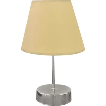 Lampička Stolní lampa 1xE27/60W/230V béžová/lesklý chrom