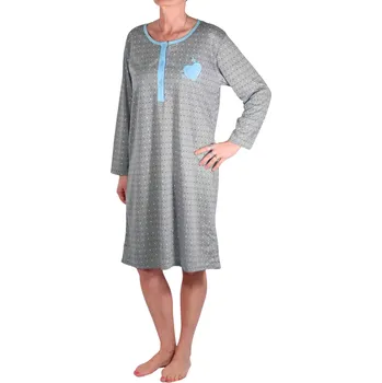 Body Elenka dámská noční košile dlouhý rukáv 3N-794-25 L modrá