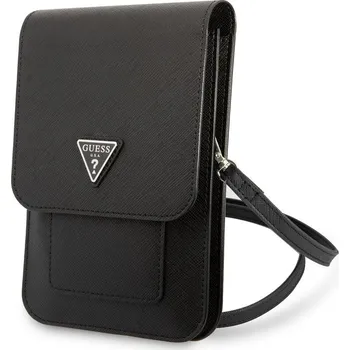 Notebook Guess PU Saffiano Triangle Logo Phone Bag Black