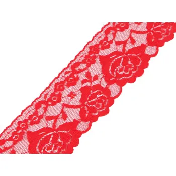Krajka Silonová krajka šíře 70 mm, barva 2 červená