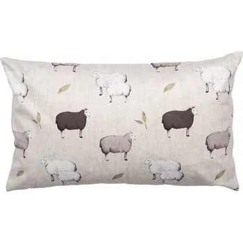 Polštář Béžový obdélníkový povlak na polštář s ovečkami Sheep Farm – 30x50 cm