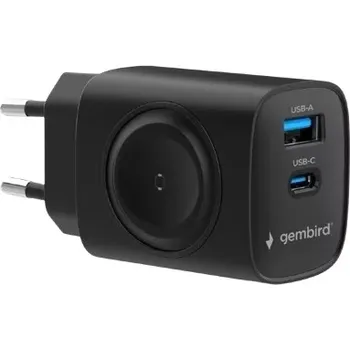 Gembird USB nabíječka 20 W s USB‑C PD a USB‑A QC 3.0 – černá