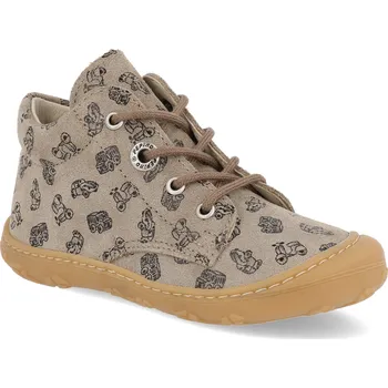 Dětská sportovní obuv Barefoot dětské kotníkové boty Ricosta - Pepino Dots M schoko béžové Velikost: 25