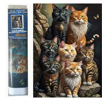 Diamantové malování Diamantové malování - 7 koček 30 x 40 cm