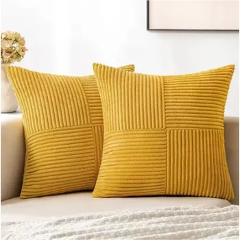 Dekorativní polštářek Manšestrový potah na polštářek - 9 barev (3 velikosti) Barva: Žlutá, Velikost: 40x40 cm