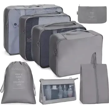 Organizér oblečení Sada cestovních organizérů 8 ks BQ73A (Velká cestovní sada 8 kusů organizérů v šedém provedení )