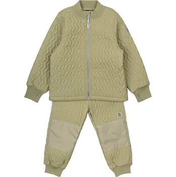 Kojenecká bunda Dětský termo set do deště bunda a kalhoty Duvet Gray green Mikk-Line 16814ML Velikost: 128