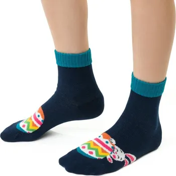 Tmavě modré dětské velikonoční ponožky Art.014 JL043, NAVY BLUE Velikost: 29/31