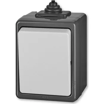 Elektrická zásuvka Přepínač křížový č.7 IP44 3553-07929S PRAKTIK, šedá