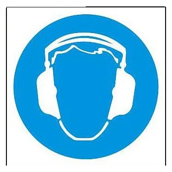 Značení Symbol chrániče sluchu 148x148mm - samolepka