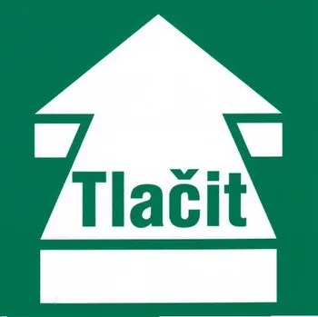 Značení Otvírání dveří - tlačit 148x148mm samolepka