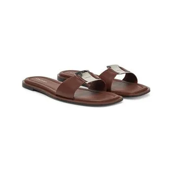 Pánská móda Nazouváky Calvin Klein Flat Slide W/Ck Hw Big - Lth HW0HW02482 Hnědá 41